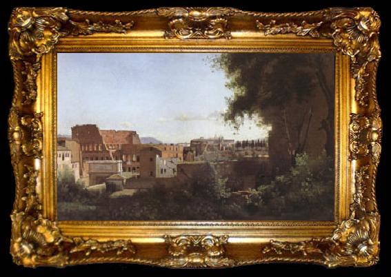 framed  Jean Baptiste Camille  Corot The Colosseum Seen from the Farnese Gardens (mk05), ta009-2